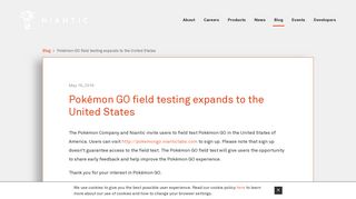 
                            11. Pokémon GO field testing expands to the United States - Niantic