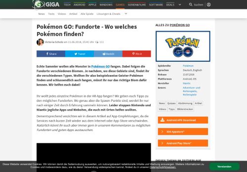 
                            4. Pokémon GO: Fundorte – Wo welches Pokémon finden? – GIGA