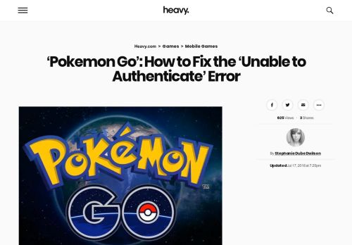
                            2. 'Pokemon Go': How to Fix the 'Unable to Authenticate' Error | Heavy.com
