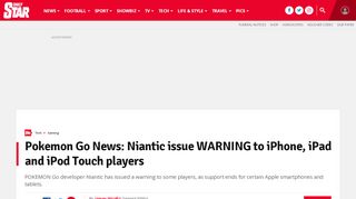 
                            10. Pokemon Go News: Niantic issue WARNING to iPhone, iPad and iPod ...