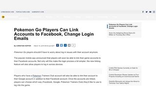 
                            8. Pokemon Go Players Can Link Accounts to Facebook, Change Login ...