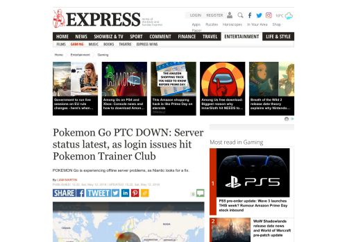 
                            11. Pokemon Go PTC DOWN - Server status latest, as login issues hit ...