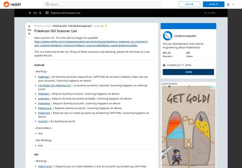 
                            6. Pokémon GO Scanner List : pokemongodev - Reddit