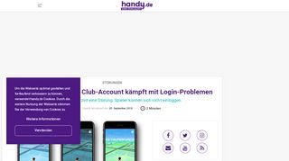 
                            10. Pokémon GO-Störung: Club-Account kämpft mit Login ... - Handy.de