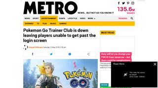 
                            11. Pokemon Go Trainer Club is down leaving players unable to ... - Metro