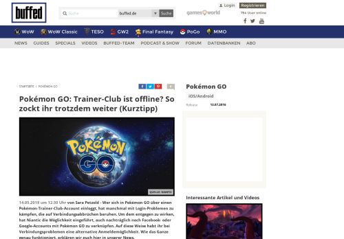 
                            9. Pokémon GO: Trainer-Club ist offline? So zockt ihr trotzdem weiter ...