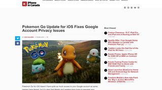 
                            9. Pokemon Go Update for iOS Fixes Google Account Privacy Issues ...