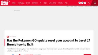 
                            1. Pokemon GO update reset your account to Level 1? Here's how to ...
