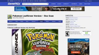 
                            10. Pokemon LeafGreen Version Box Shot for Game Boy Advance ...