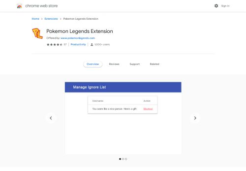 
                            6. Pokemon Legends Extension - Google Chrome