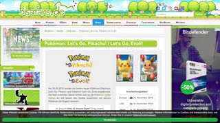 
                            6. Pokémon Let's Go, Pikachu! & Evoli! — Editionen ... - Bisafans.de