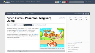 
                            12. Pokémon: Magikarp Jump (Video Game) - TV Tropes