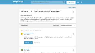 
                            9. Pokemon TCGO - Ich kann mich nicht anmelden!? (online) - Gutefrage