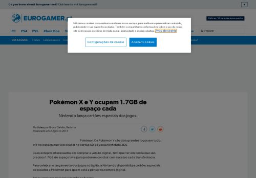 
                            11. Pokémon X e Y ocupam 1.7GB de espaço cada • Eurogamer.pt