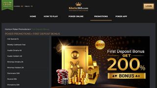 
                            1. Poker Deposit Bonus | Signup & Get up to 190% Bonus | Khelo365 ...