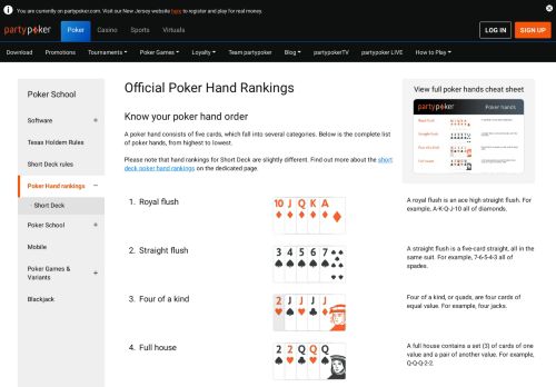 
                            10. Poker Hands | Official Poker Hand Rankings | partypoker