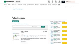 
                            9. Poker in macau - Macau Forum - TripAdvisor