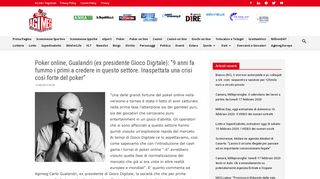 
                            12. Poker online, Gualandri (ex presidente Gioco Digitale): 