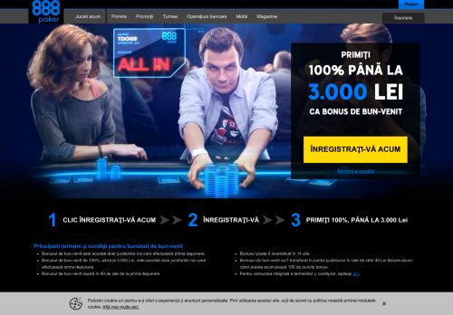 
                            10. Poker Online România | 3.000 RON Bonus | 888 Poker