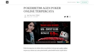 
                            8. POKERBET88 AGEN POKER ONLINE TERPERCAYA ... - Medium