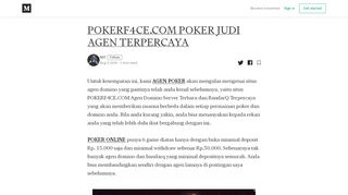 
                            8. POKERF4CE.COM POKER JUDI AGEN TERPERCAYA – Mif – Medium