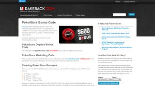 
                            13. PokerStars Bonus Code - Rakeback.com