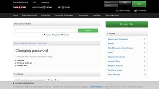 
                            3. Pokerstars | Changing password