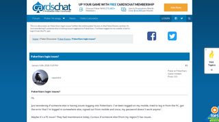 
                            12. PokerStars login issues? - Poker Rooms - CardsChat™