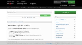 
                            9. Pokerstars | Recover forgotten Stars ID