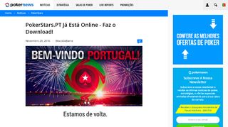 
                            3. PokerStars.PT Já Está Online - Faz o Download! | PokerNews