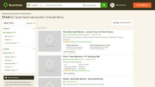 
                            10. Polar Heart Rate Monitor Ads | Gumtree Classifieds South Africa