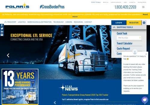 
                            2. Polaris Transportation company | Canada USA cross border LTL ...