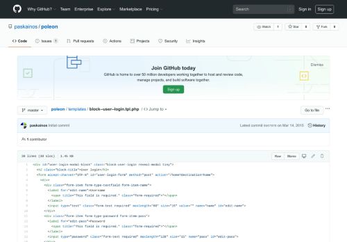 
                            4. poleon/block--user--login.tpl.php at master · paskainos/poleon · GitHub