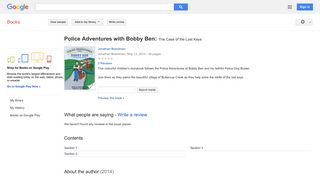 
                            10. Police Adventures with Bobby Ben: The Case of the Lost Keys
