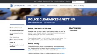 
                            10. Police clearances & vetting | New Zealand Ministry of Justice