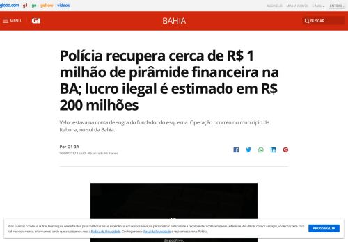 
                            4. Polícia recupera cerca de R$ 1 milhão de pirâmide financeira na BA ...