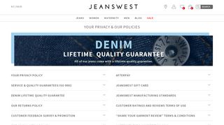 
                            9. Policies & Privacy - Jeanswest