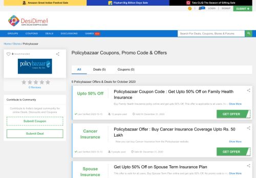 
                            11. Policybazaar Coupons, Promo code, Offers & Deals - ...
