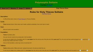 
                            3. Politaire: Rules for Sixty Thieves