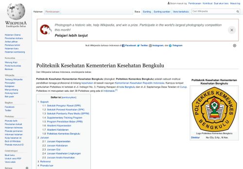 
                            13. Politeknik Kesehatan Kementerian Kesehatan Bengkulu - id Wikipedia