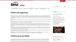 
                            9. Política da Privacidade - Sesc SP