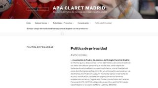 
                            12. Política de Privacidad – APA CLARET MADRID