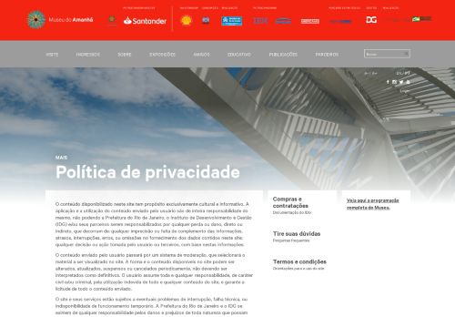 
                            5. Política de privacidade | Museu do Amanhã