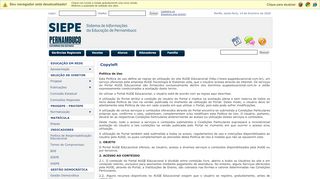 
                            2. Política de Utilização - Portal SIEPE