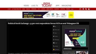 
                            11. Political Stock Exchange: 43 per cent respondents favour KCR as next ...