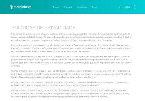 
                            7. Políticas de privacidade - Meu Dinheiro - Sistema para controle ...