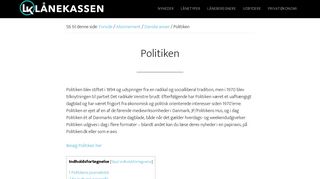 
                            8. Politiken >> Anmeldelse af avisen, kontaktoplysninger og informationer