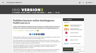 
                            12. Politiken lancerer online-betalingsmur: Hullet som en si | Version2