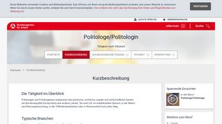 
                            8. Politologe/Politologin - BERUFENET - Berufsinformationen einfach ...