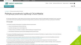 
                            6. Polityka prywatności aplikacji CA24 Mobile - Crédit Agricole